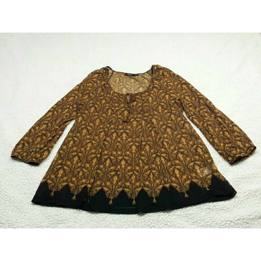 APT. 9 boho blouse size S brown tones with black - Picture 1 of 4